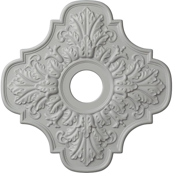 Ekena Millwork Peralta Ceiling Medallion (Fits Canopies up to 4 5/8"), 17 3/4"OD x 3 1/8"ID x 1"P, Frost CM17PEFRF - main